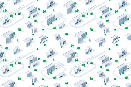 Isometric city map pattern, Vector