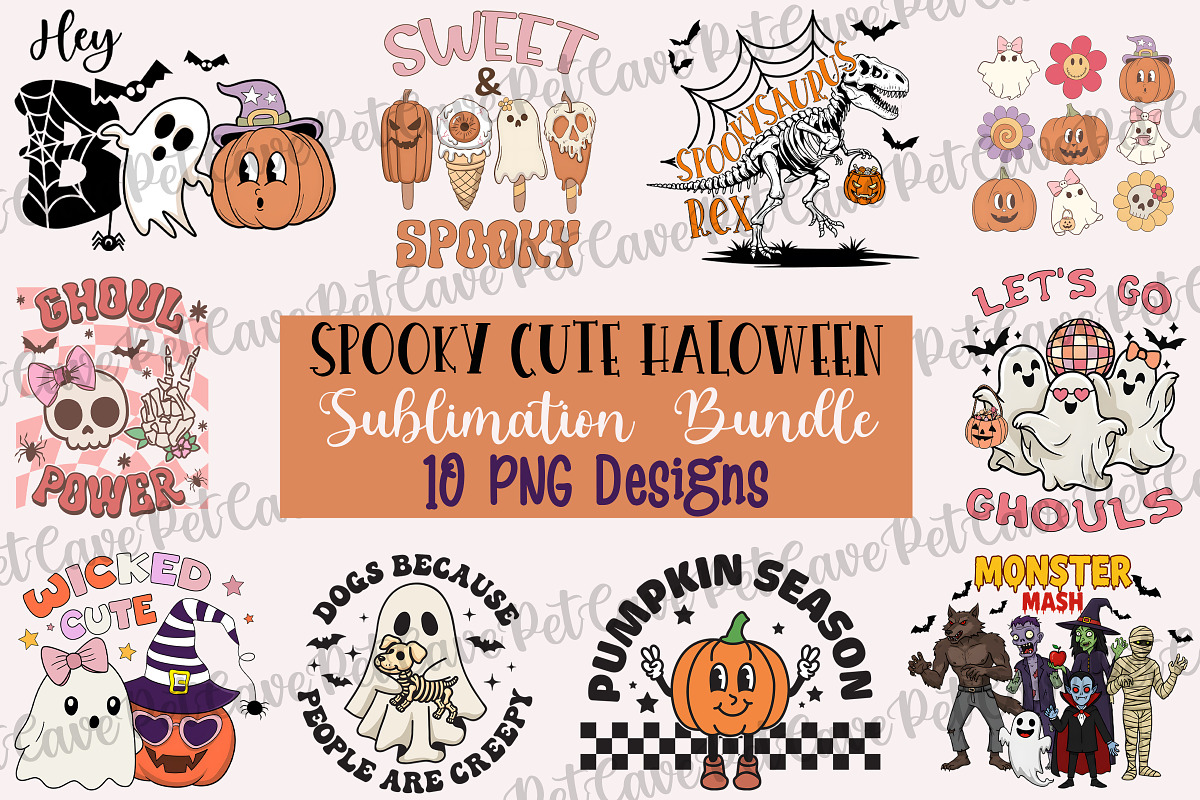 Spooky Cute Halloween PNG Bundle, a Graphic by Pet Cave (Photo 1 of 9)