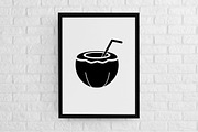 Coconut Drink Silhouette SVG, a Healthcare Illustration by newminddesign (Thumbnail 2 of 3)