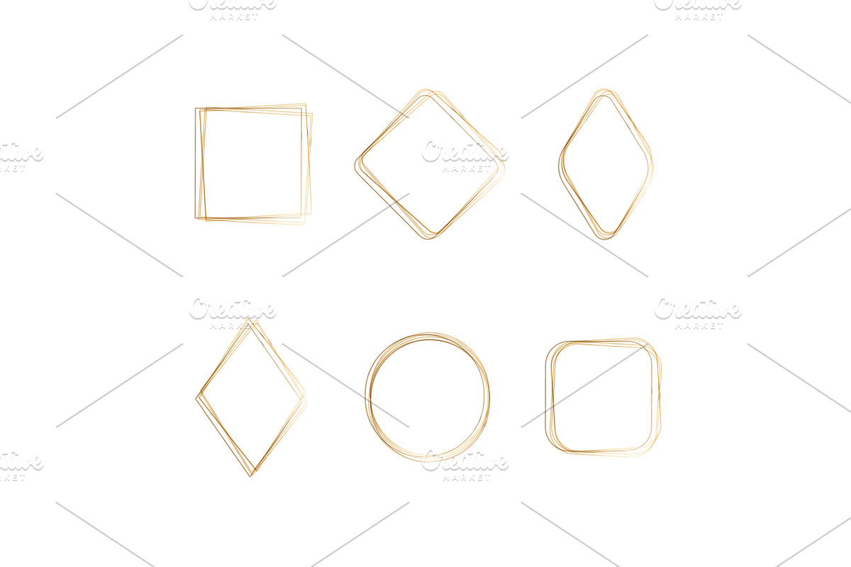 Elegant watercolor frames in various, an Illustration by okskukuruza