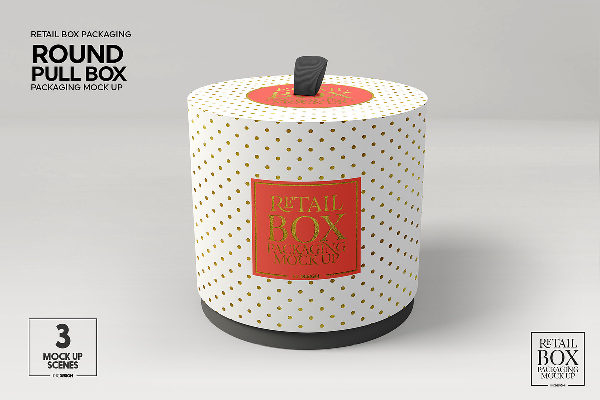 Round Pull Box Packaging Mockup, a Packaging Mockup by INCDesign (Photo 2 of 8)