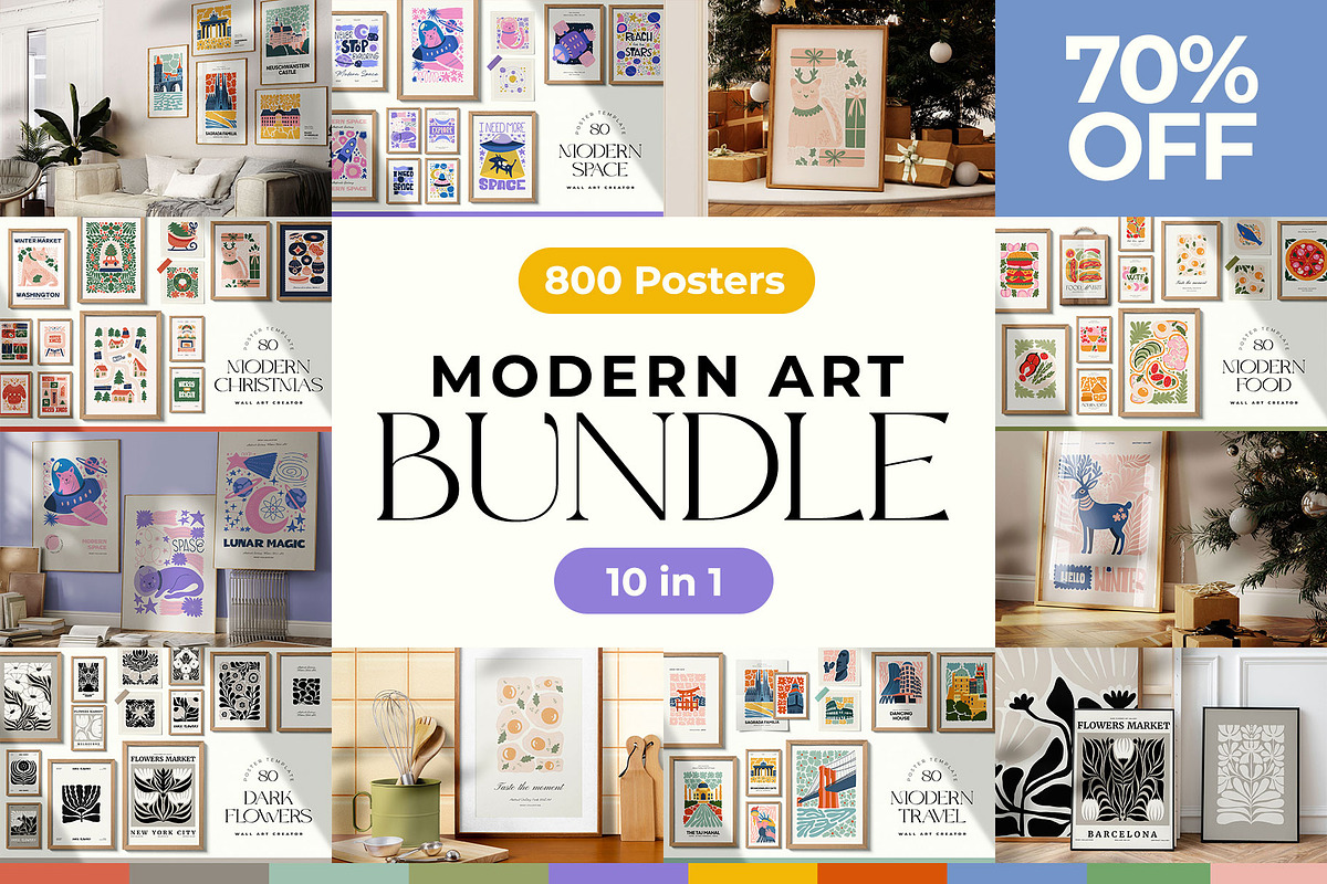 Modern Art | Bundle | 800 Posters, an Object Graphic by Leleka.Store (Photo 1 of 50)
