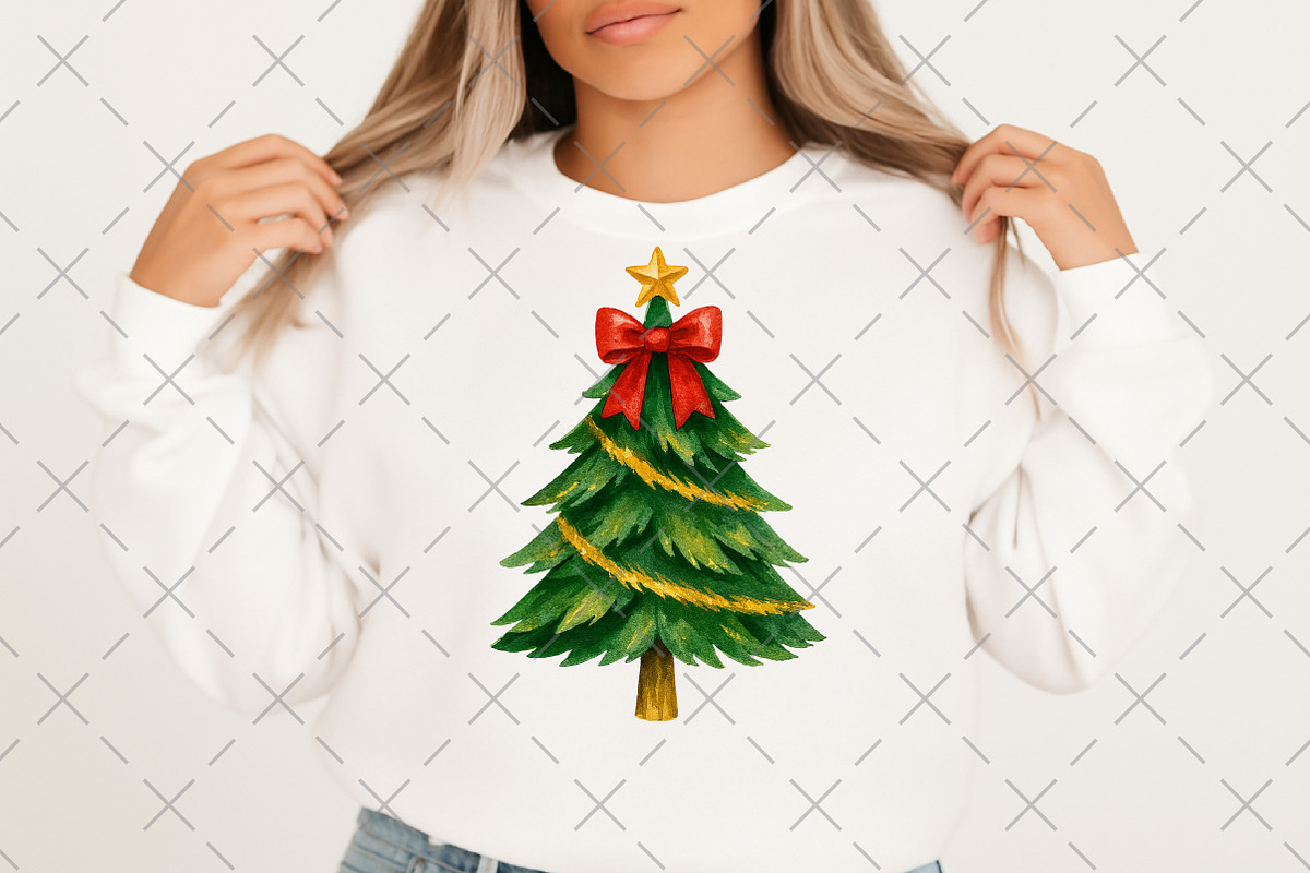 Coquette Christmas Tree Faux Glitter, an Illustration by Craft Nest (Photo 2 of 6)