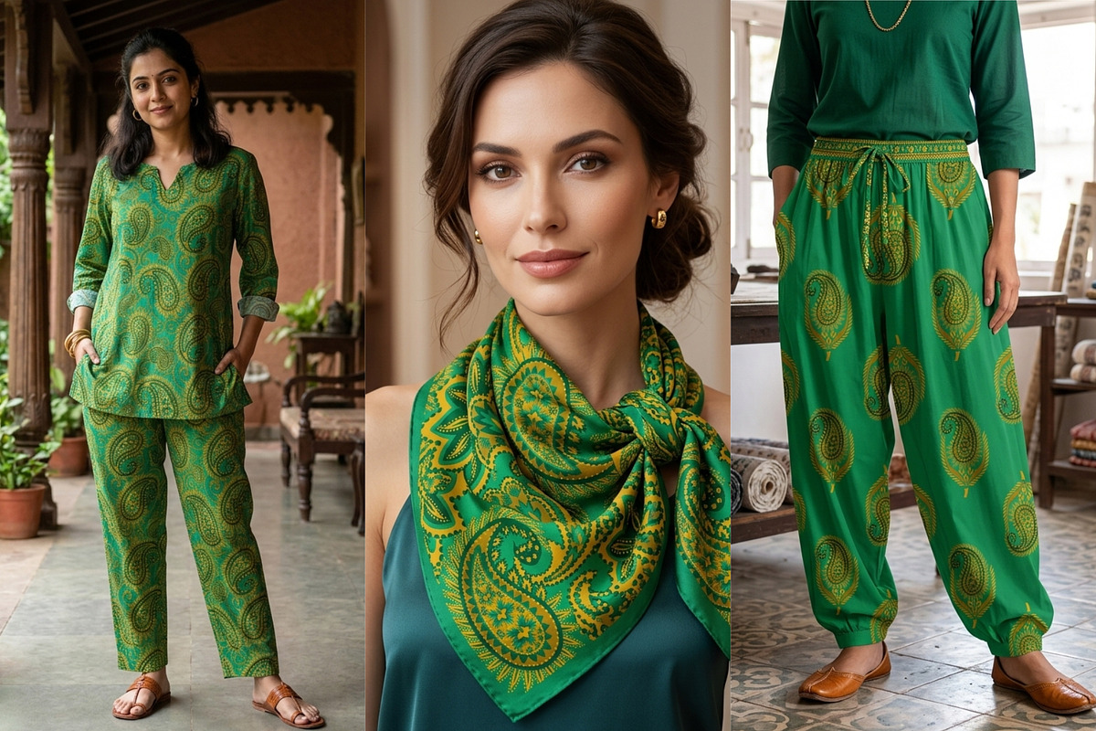 Green Paisley Pattern, a Pattern Graphic by ThaiByGaew (Photo 3 of 3)