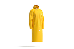 Yellow Waterproof Rain Coat 3D Model