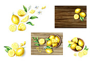 Fresh Lemon. Watercolor collection, a Background Graphic by Daria Ustiugova (Thumbnail 7 of 9)