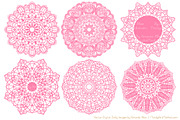 Pink Lace Vectors, Doily Clipart, an Illustration by Amanda Ilkov (Thumbnail 3 of 4)