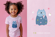 Halloween Bats & Ghosts Cliparts, a Graphic by danceyourlife (Thumbnail 7 of 10)