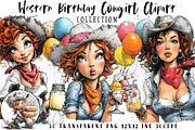 Western Birthday Cowgirl Clipart, a Seasonal Illustration by OK Design (Thumbnail 7 of 12)