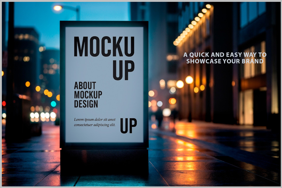 Billboard Mockup City Nightlife PSD, an Advertising Mockup by Bruno's Shop (Photo 2 of 4)