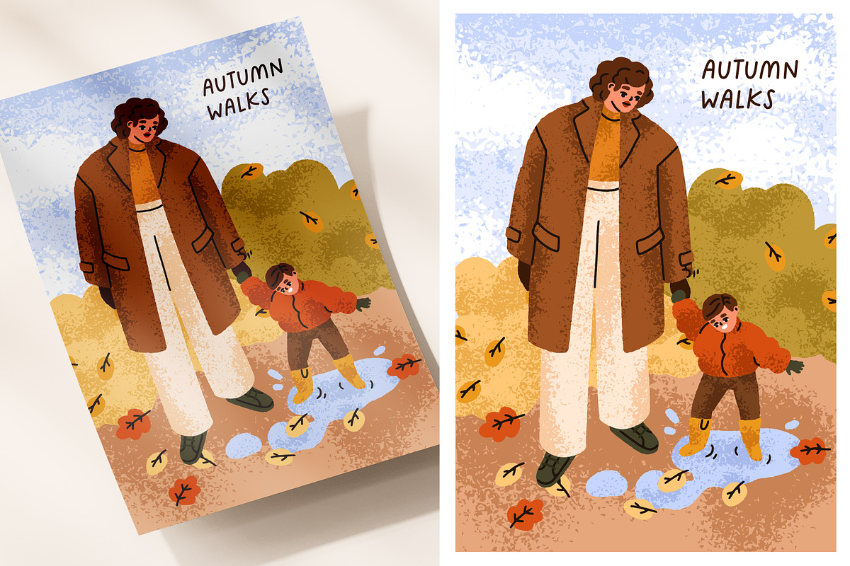 Autumn cards, cozy fall posters set, a Seasonal Illustration by Good Studio (Photo 3 of 4)