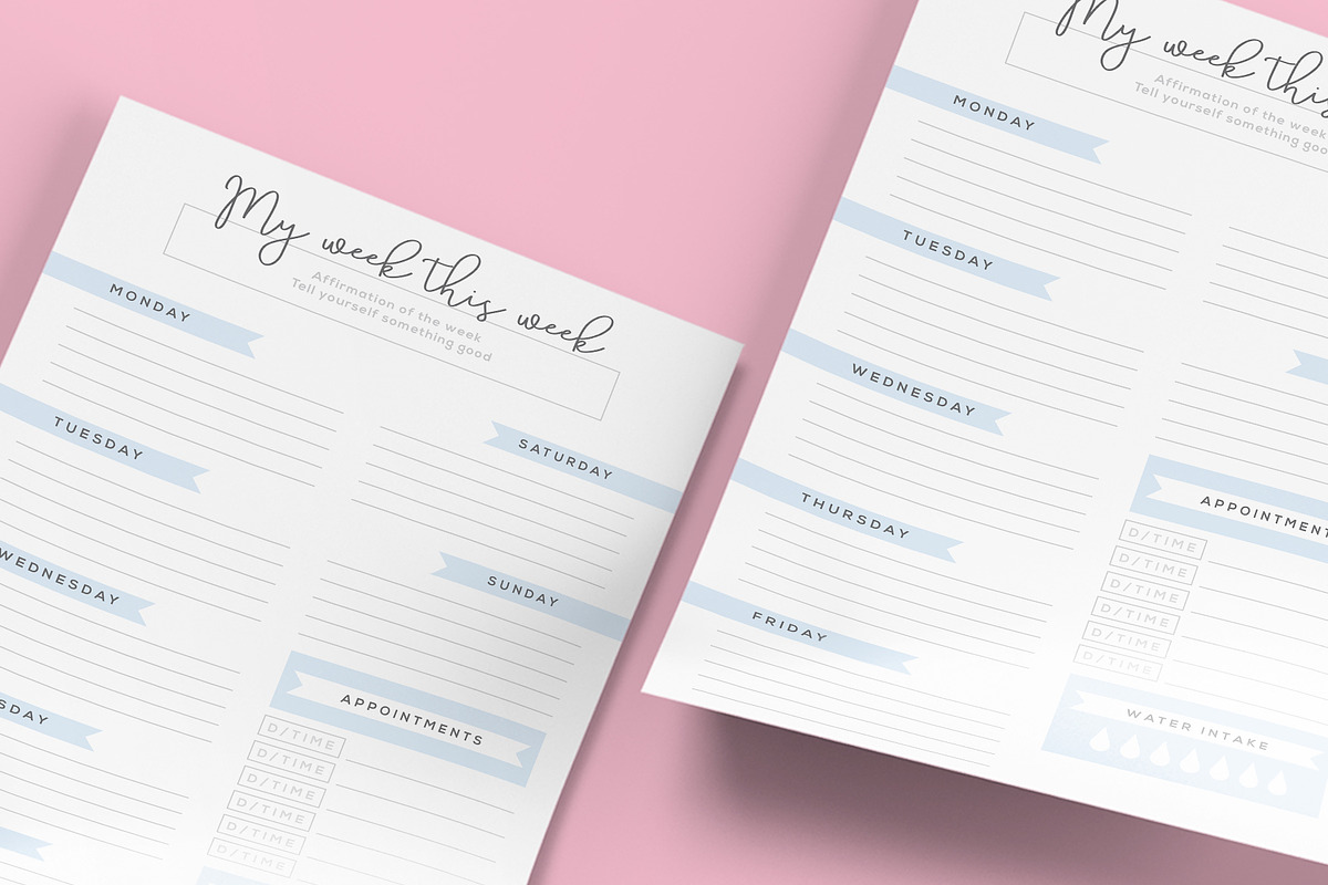 Mini Weekly Printable Bundle, a Stationery Template by Qamber Designs & Media (Photo 2 of 4)