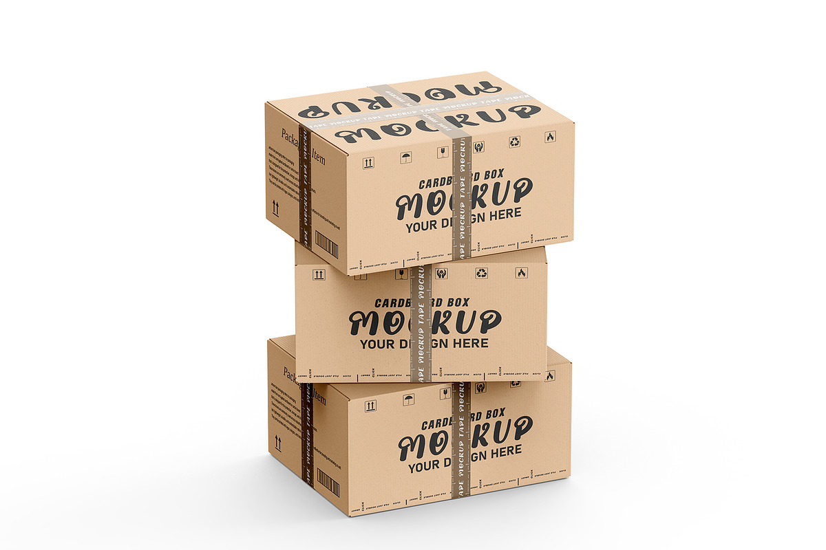 Corrugate Cardboard Shipping Box set, a Packaging Mockup by pixelmock (Photo 13 of 16)