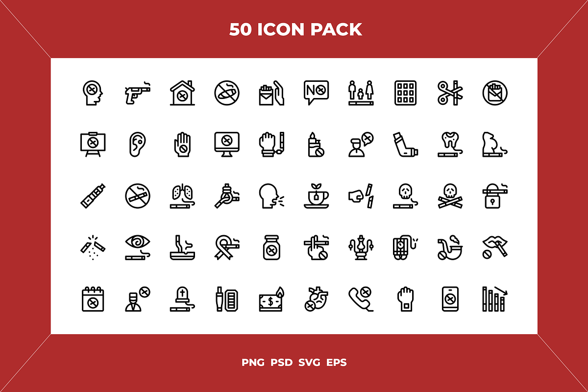Quit smoking icons, an Icon by Wencory (Photo 1 of 2)