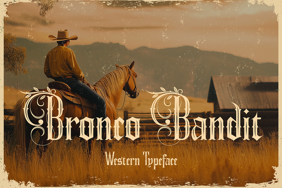 Bronco Bandit - Wild West Typeface, a Serif Font by HipFonts (Photo 1 of 12)