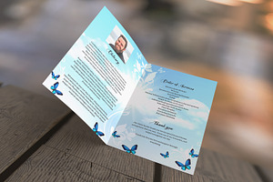 Butterfly Sky Canva Funeral Program