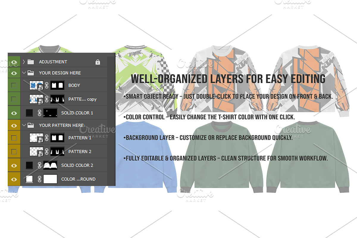 Motocross Jersey Mockup Editable PSD, a Shirt Mockup by std.badboy (Photo 3 of 4)