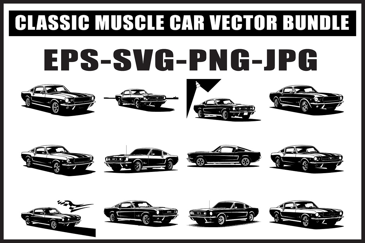 Classic Muscle Car SVG Bundle, an Object Graphic by Creativeshirt (Photo 1 of 13)
