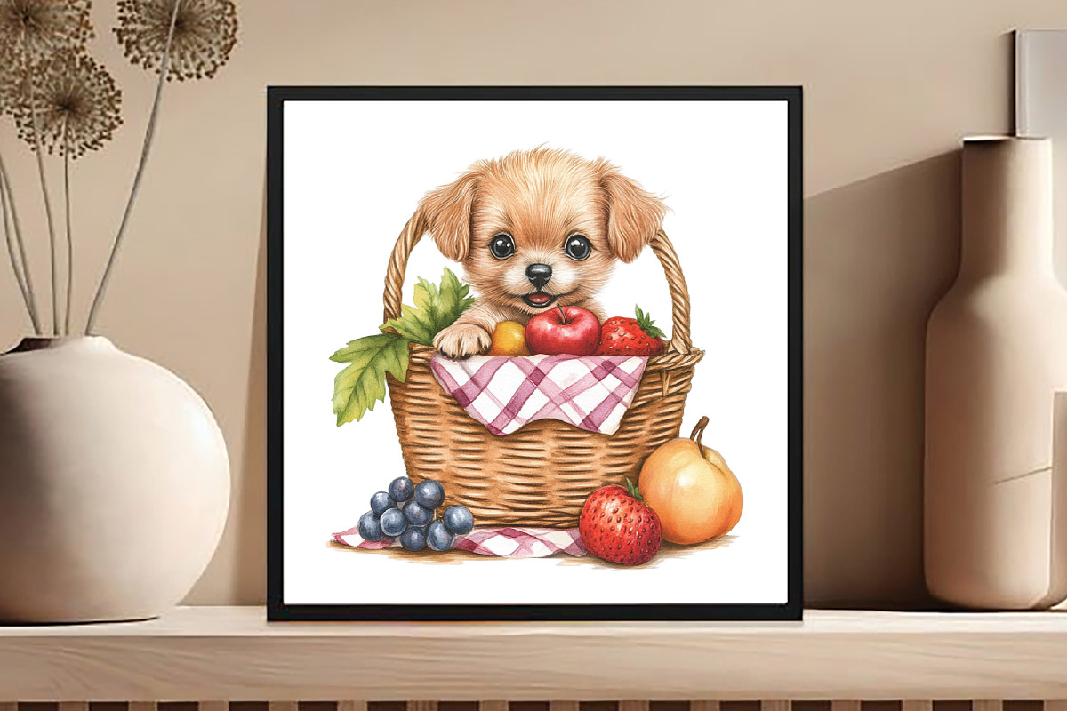 Watercolor Summer Dogs Clipart, an Illustration by DreamCafeArt (Photo 7 of 9)
