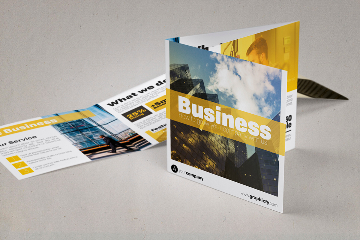 Minimalist Square Trifold Brochure, a Brochure Template by Graphicfy Templates (Photo 1 of 5)