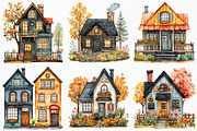 Watercolor Houses Clipart, an Illustration by Craft Nest (Thumbnail 3 of 12)