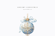 Christmas Blue Watercolor Dreamy Set, a Seasonal Illustration by studioequinox (Thumbnail 9 of 10)