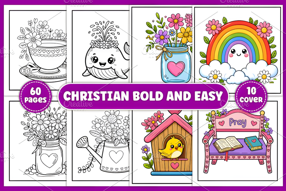 Christian Bold & Easy Coloring Book, a Decorative Illustration by Design Station (Photo 1 of 4)