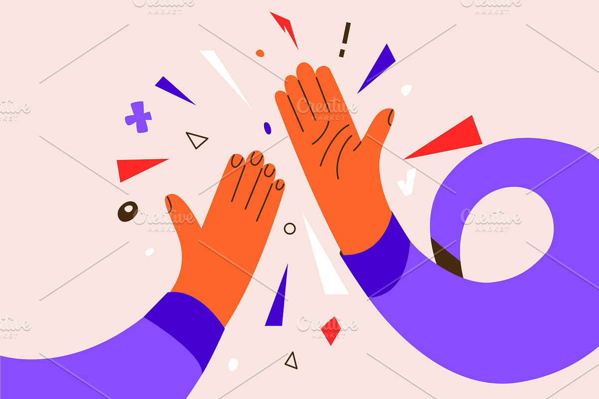 High five vector illustration, a Person Illustration by Zaie