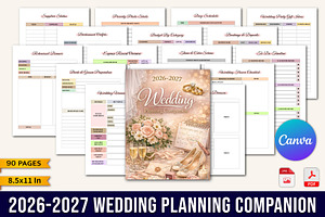 2026–2027 Wedding Planning Companion, a Stationery Template by Designmela01