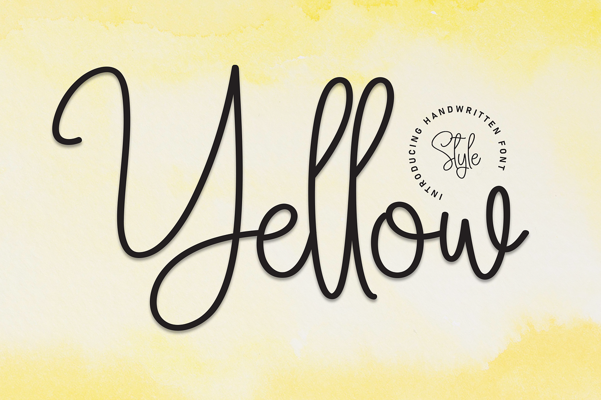Yellow | Script Font, a Handwritten Font by Scratchones (Photo 1 of 8)