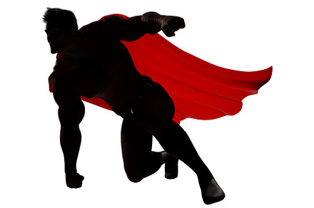 Superhero Landing on White, a Characters & Person 3D Model by Malchev
