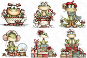Coquette Christmas Frog Clipart, an Illustration by DreamPrint404 (Thumbnail 1 of 4)