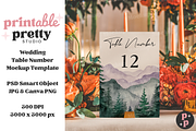 Bold Floral Table Number Mockup, a Product Mockup by Printable Pretty Studio (Thumbnail 7 of 10)