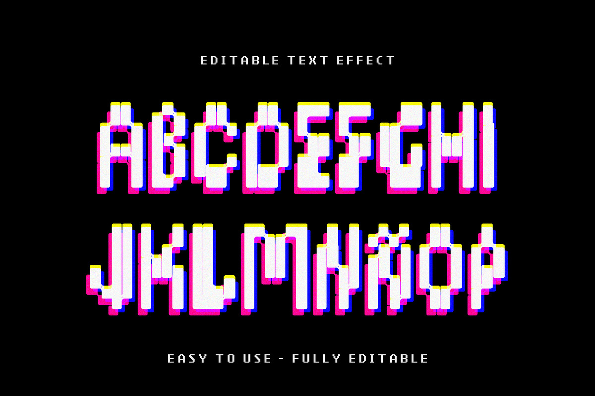 Retro Glitch Pixel Text Effect preview 3