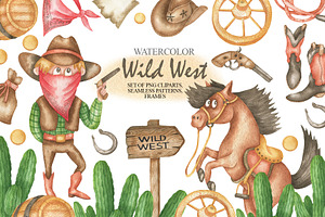 Watercolor Wild West Set