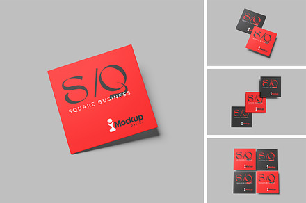 Square Business Card Mockup