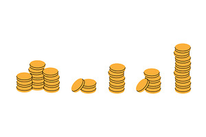Stacks of gold coins. Finance, a Finance Illustration by GraphiShop
