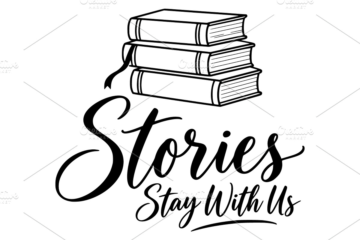 Stories Stay With Us Book Line Art, an Object Illustration by Ghagra (Photo 2 of 7)