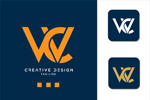 Alphabet Letters Icon Logo WC or CW