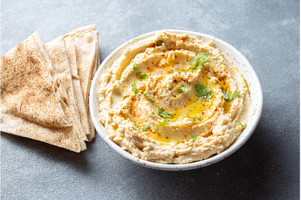 Healthy Homemade Creamy Hummus with, a Food & Drink Photo by LARISA BLINOVA