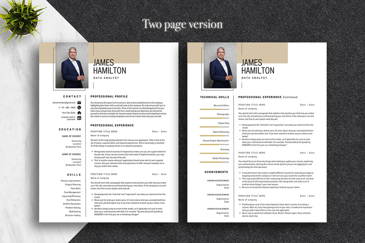 Clean Canva CV Template Pack | Canva, a Resume Template by Lux Resume (Photo 2 of 8)