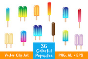36 Colorful Popsicles, an Object Graphic by The Digital Download Shop (Thumbnail 1 of 2)