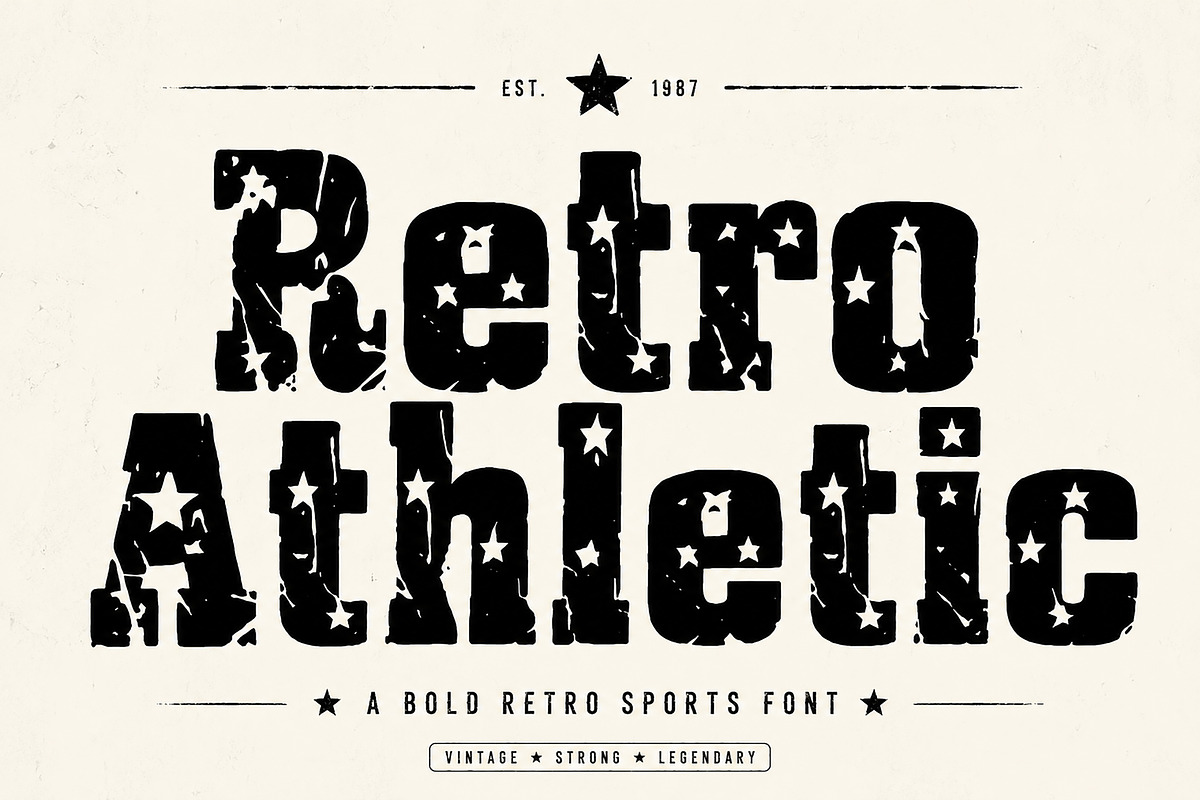 Retro Athletic, a Slab Serif Font by Wow Magic (Photo 1 of 5)