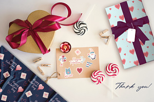 Valentine's Day Stickers & Patterns