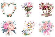 Spring Romantic Flower Clipart PNG, an Illustration by Designking (Thumbnail 4 of 5)