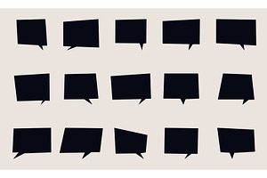 Speech Bubble Silhouette Set, an Object Illustration by Gentle Studio