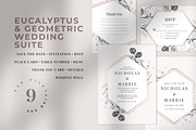 Eucalyptus & Geometric Wedding Suite, an Invitation Template by Azka Creative (Thumbnail 1 of 4)