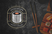 18 Sushi Bar Logos and Badges, a Branding & Logo Template by Vasya Kobelev (Thumbnail 3 of 13)