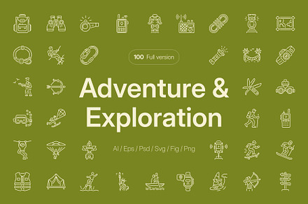 Adventure and Exploration Icon Set, an Icon by Prosymbols