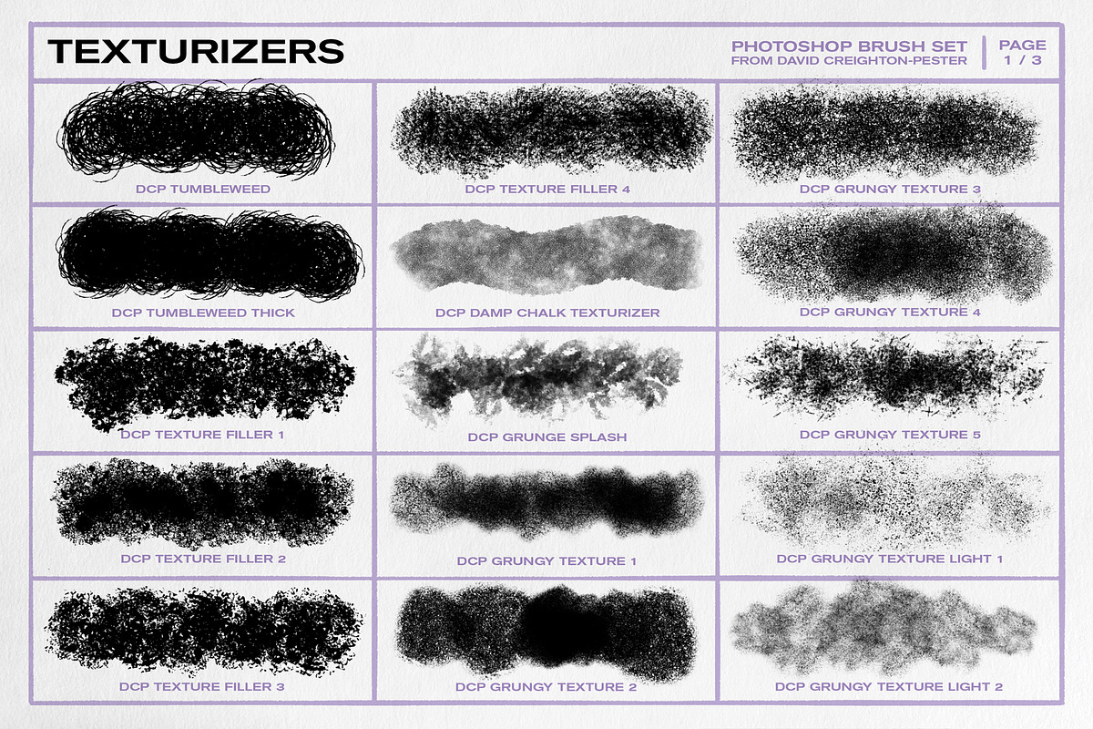 Photoshop Texturizer Brushes, a Brush Add-On by David Creighton-Pester (Photo 2 of 4)